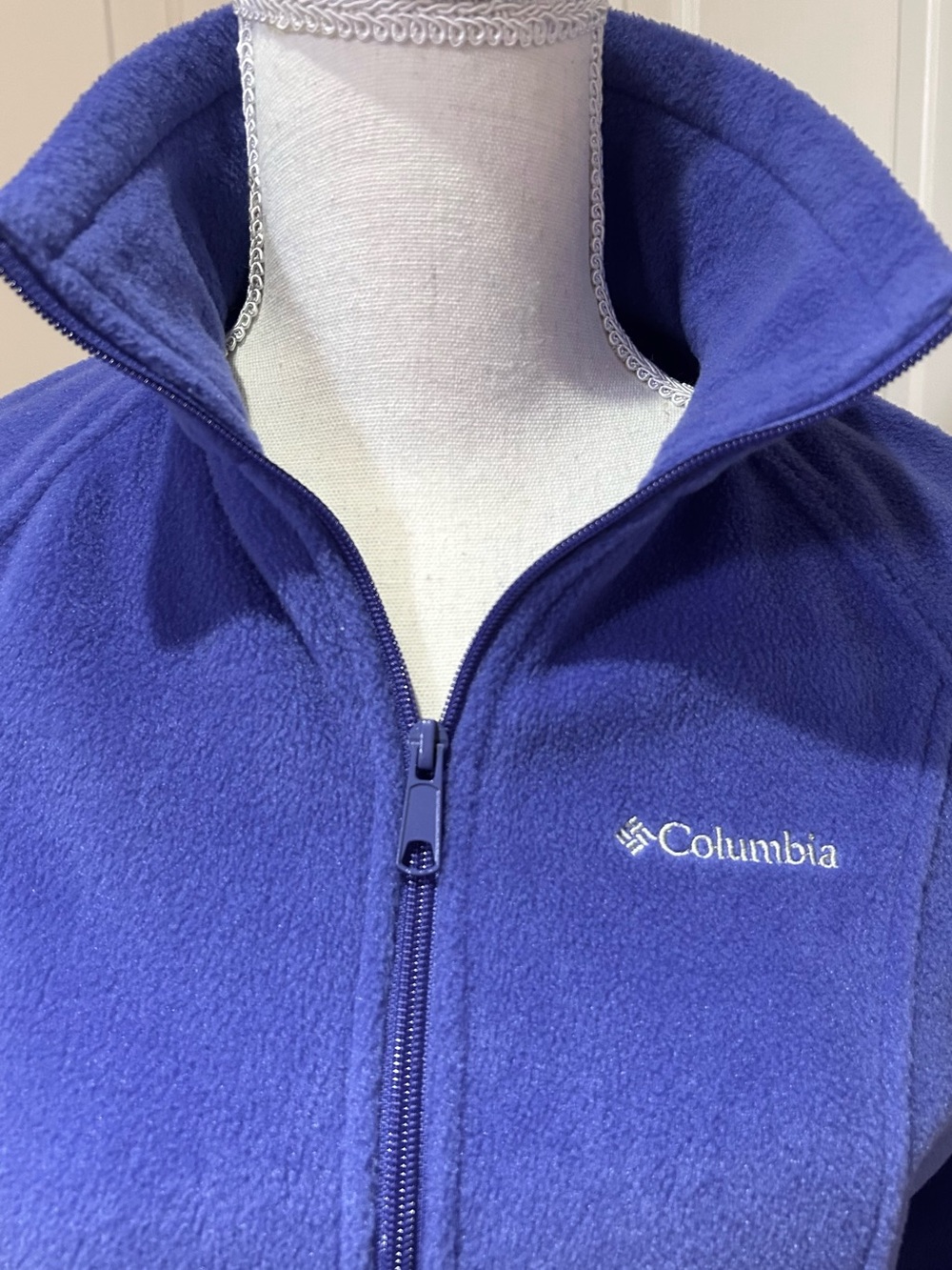 Columbia Periwinkle Blue Full-Zip Fleece Jacket Size M - Picture 5 of 6